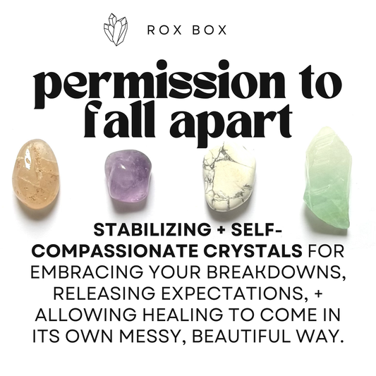 permission to fall apart - crystals for healing - cheeky gift wellness gift