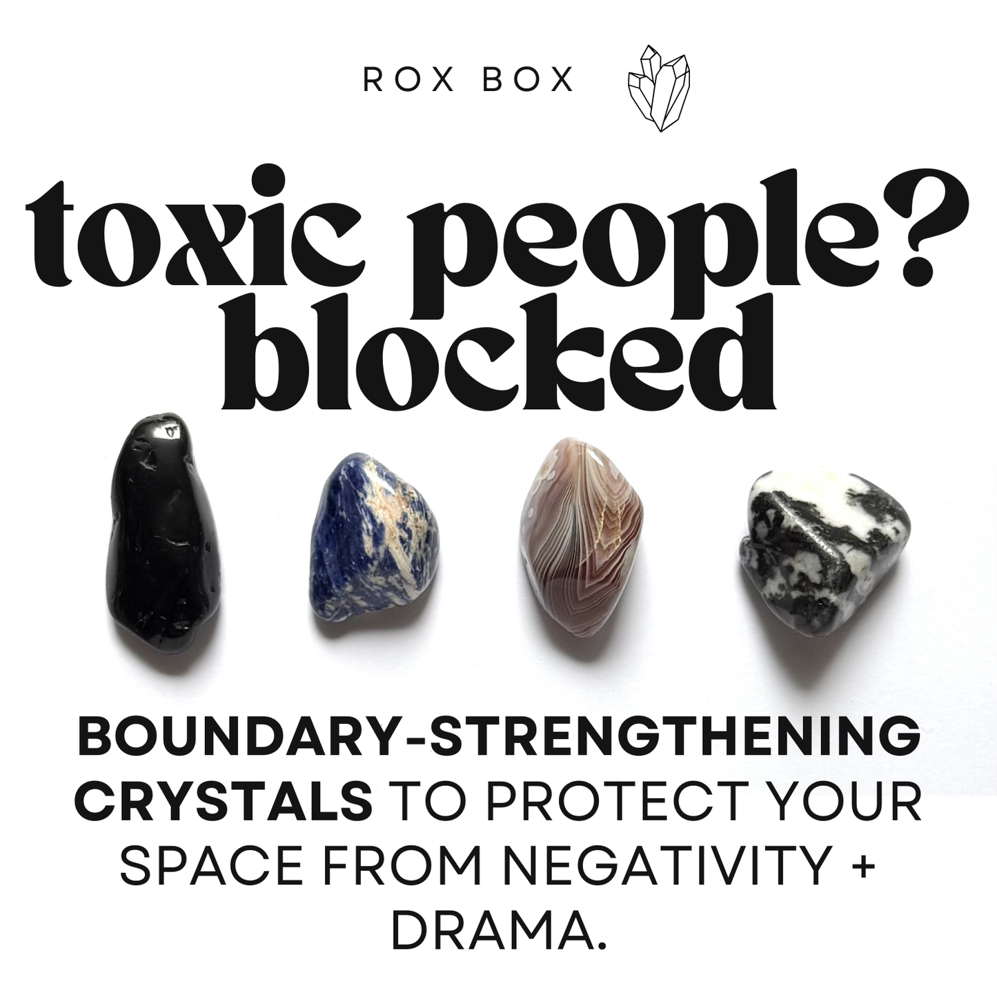 toxic people? blocked - crystals for protection - cheeky gift funny gift