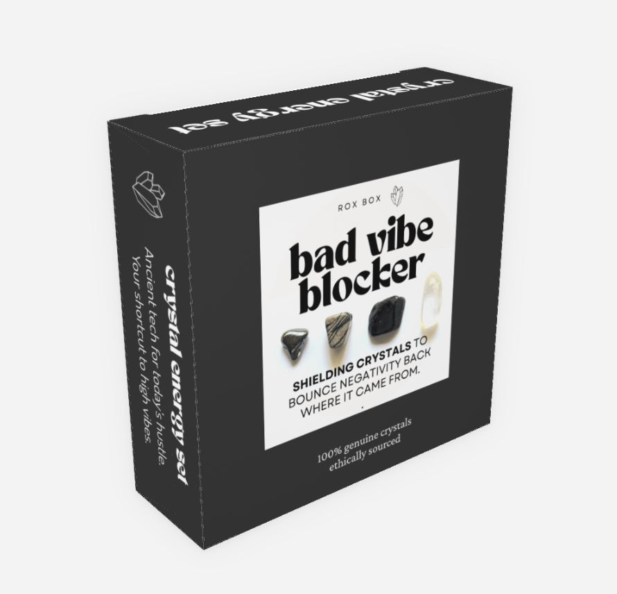 bad vibe blocker - crystals for protection - fun cheeky gift set