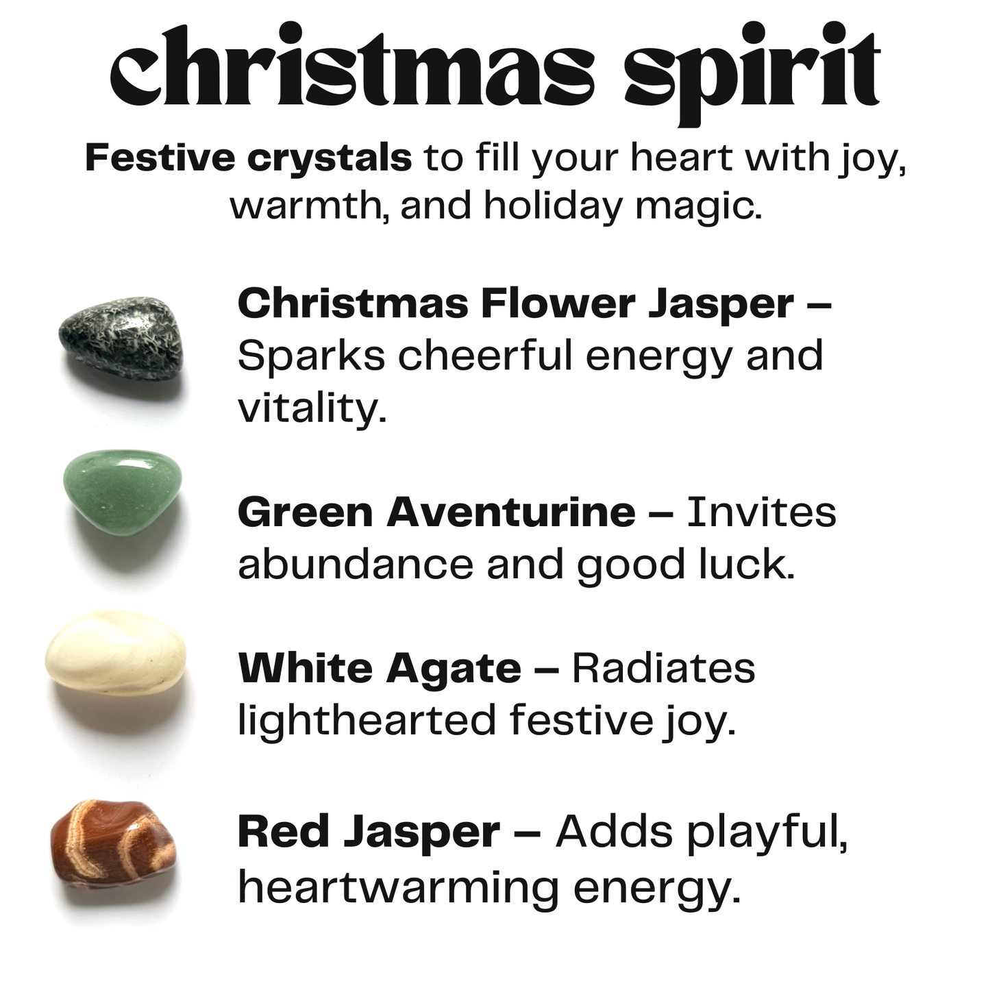 christmas spirit - crystals for joy and celebration - cheeky gift funny gift