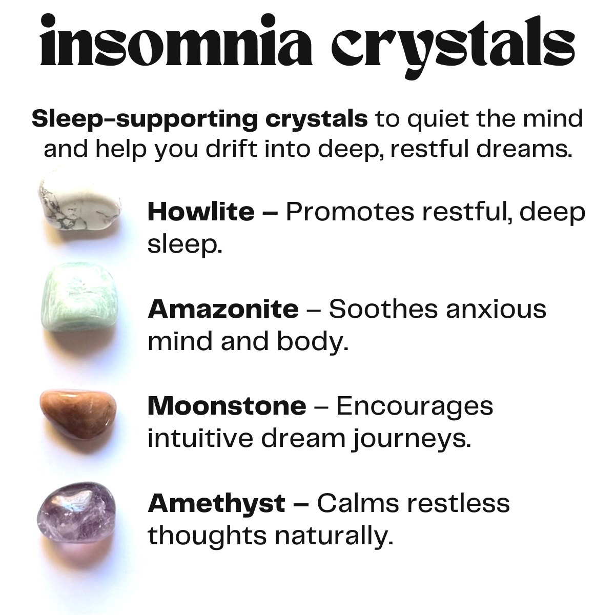 insomnia crystals - crystals for restful sleep - cheeky gift funny gift