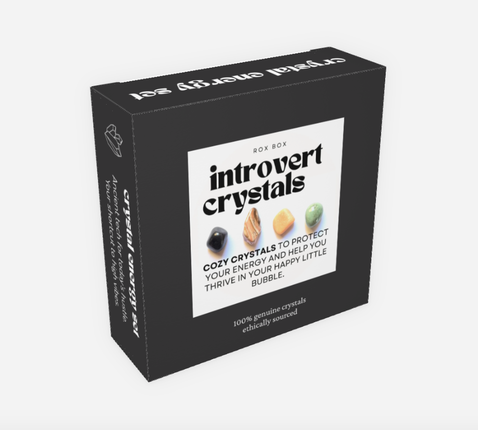 introvert crystals - crystals for peace + protection - cheeky gift funny gift