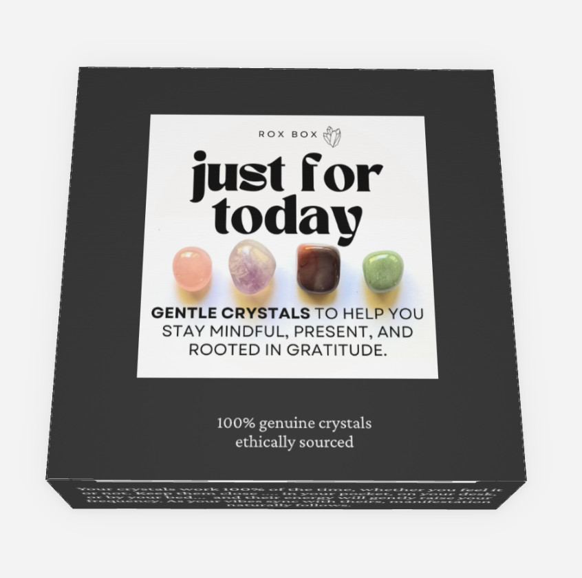 just for today - crystals for mindfulness + gratitude | spiritual recovery gift