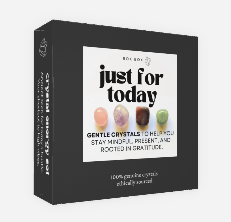 just for today - crystals for mindfulness + gratitude | spiritual recovery gift