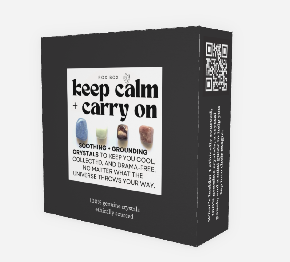 keep calm and carry on - crystals for peace + serenity - fun cheeky gift