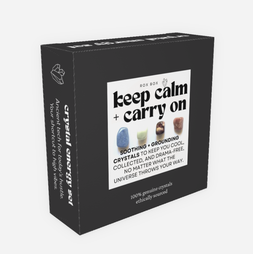 keep calm and carry on - crystals for peace + serenity - fun cheeky gift