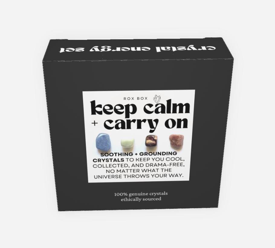 keep calm and carry on - crystals for peace + serenity - fun cheeky gift