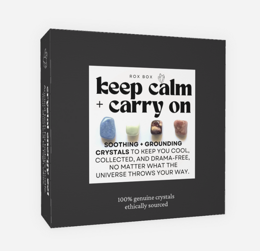 keep calm and carry on - crystals for peace + serenity - fun cheeky gift