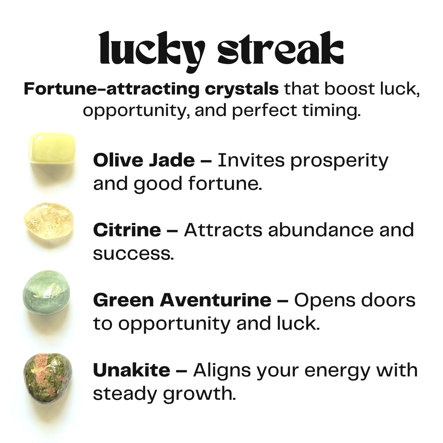 lucky streak - crystals for good luck - fun cheeky gift