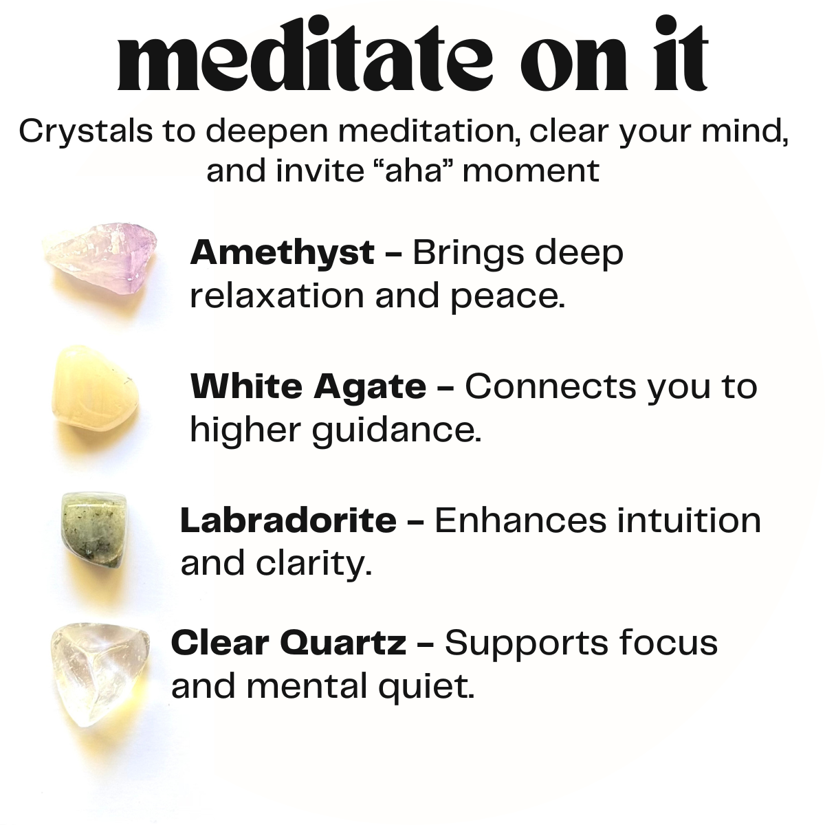 meditate on It - crystal gift for enhanced meditation - metaphysical gift