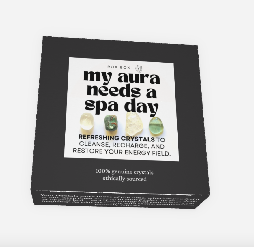 my aura needs a spa day - crystal gift for an energy refresh - cheeky gift funny gift