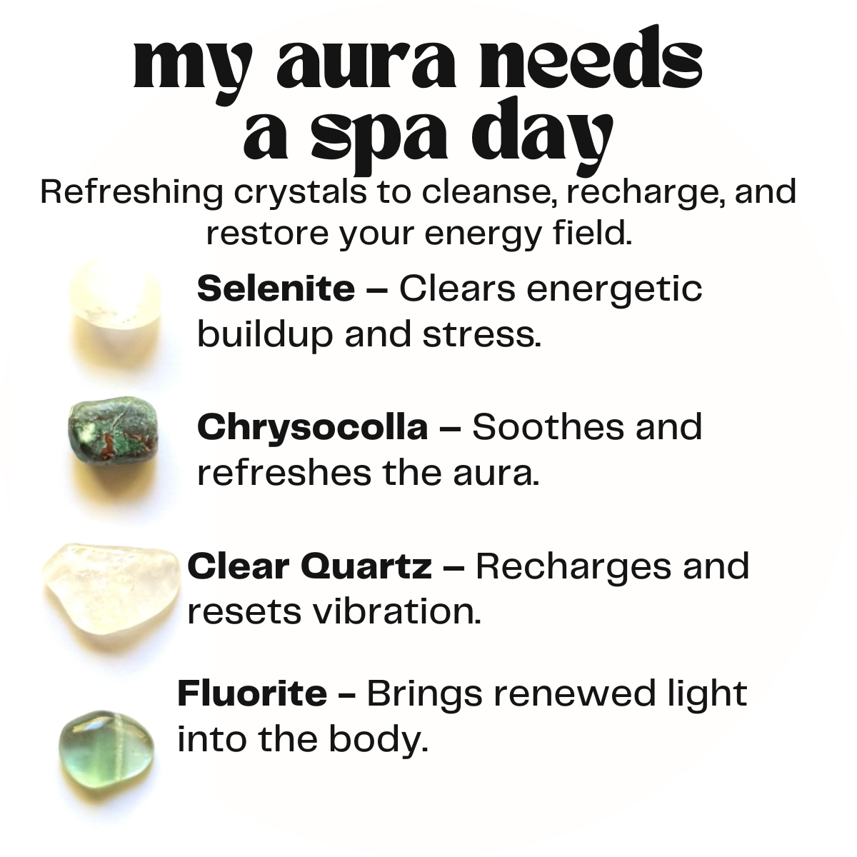 my aura needs a spa day - crystal gift for an energy refresh - cheeky gift funny gift