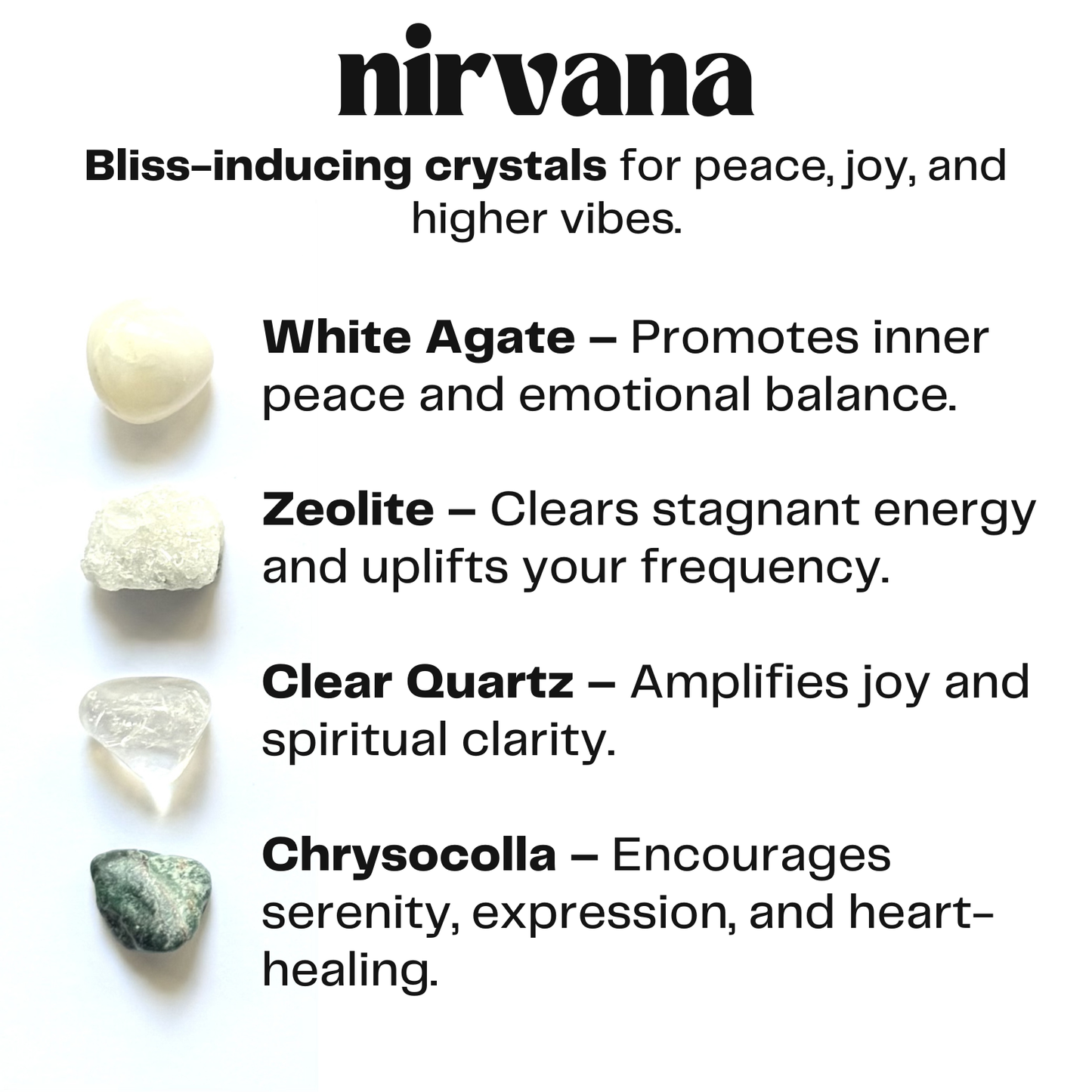 nirvana - crystals for bliss and joy - cheeky gift funny gift