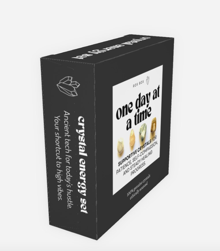 one day at a time - crystals for support and patience - cheeky gift