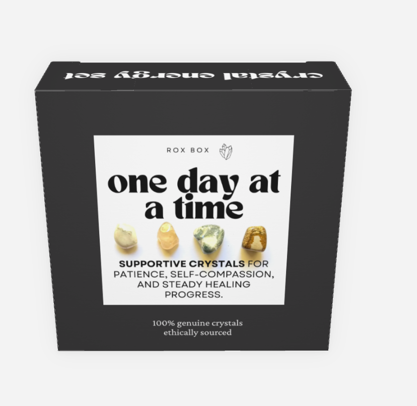 one day at a time - crystals for support and patience - cheeky gift