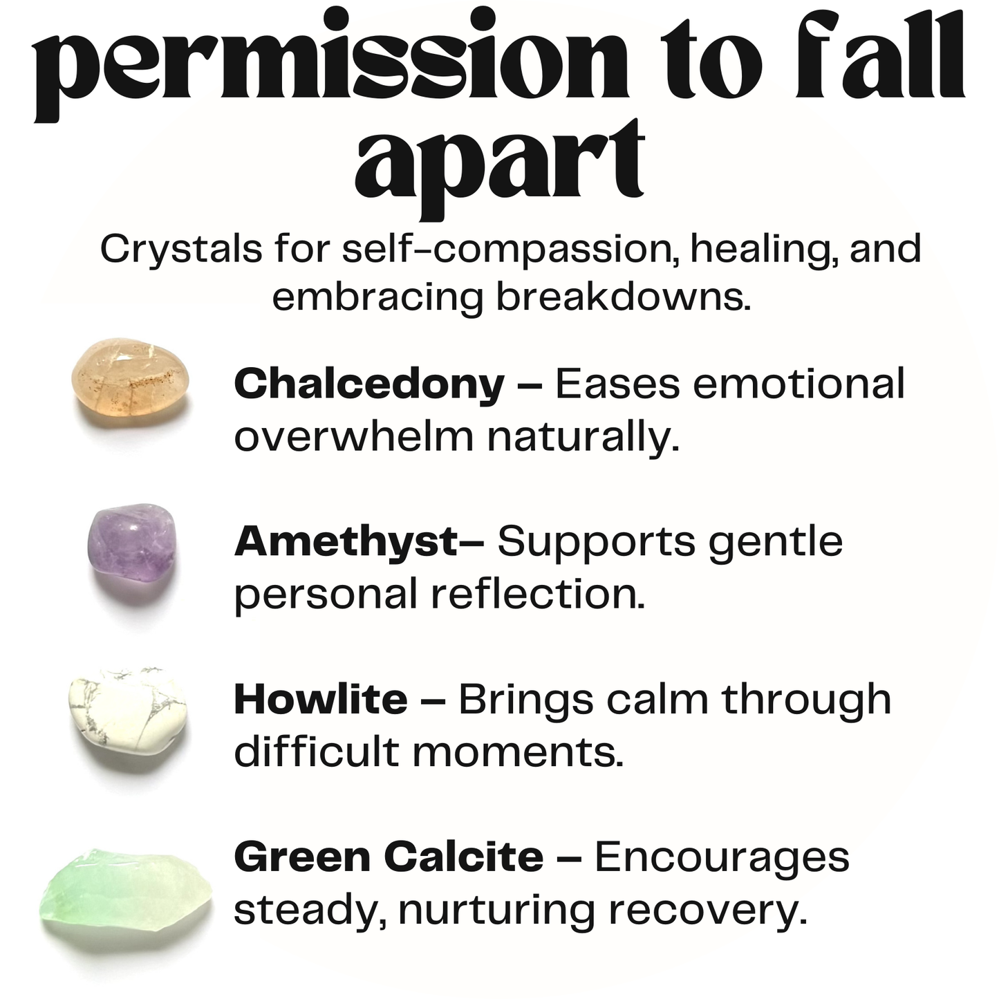 permission to fall apart - crystals for healing - cheeky gift wellness gift