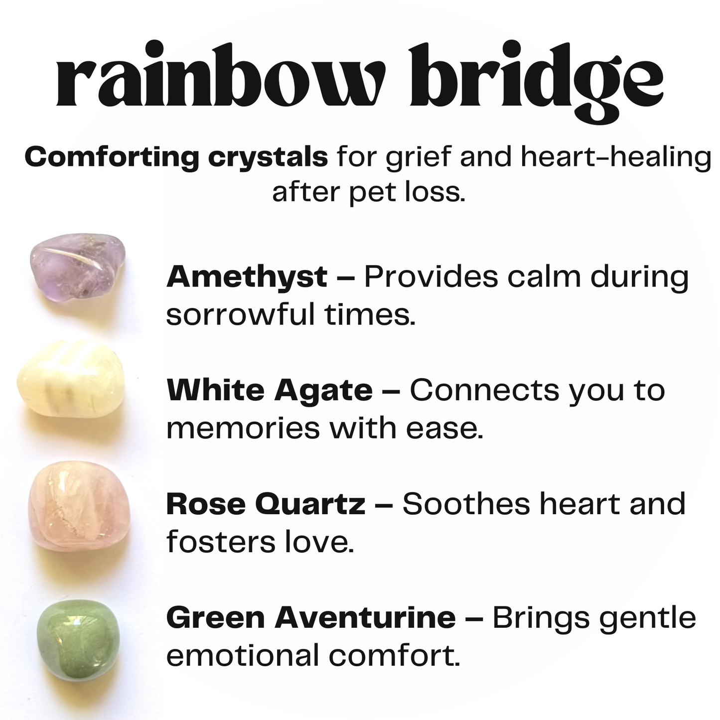 rainbow bridge - crystals for grief - Care Package Gift