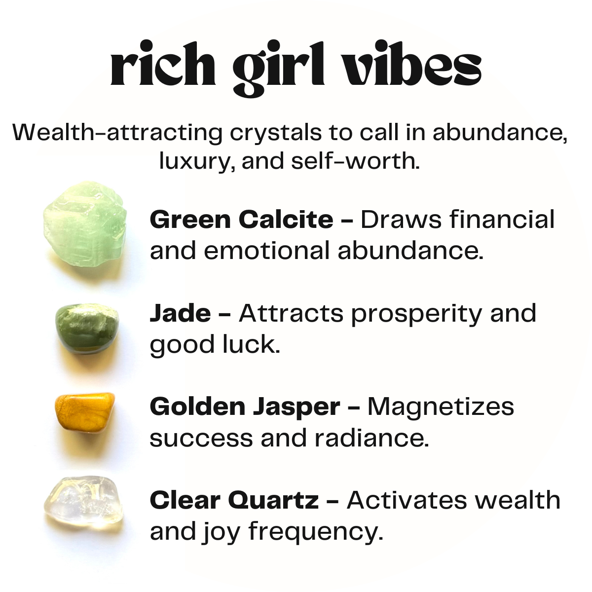 rich girl vibes - crystal gift for attracting wealth - cheeky gift funny gift
