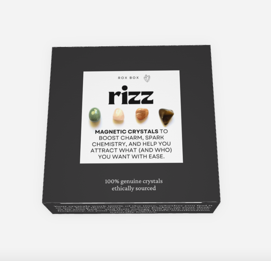 rizz - crystals for magnetic charm - cheeky gift funny gift