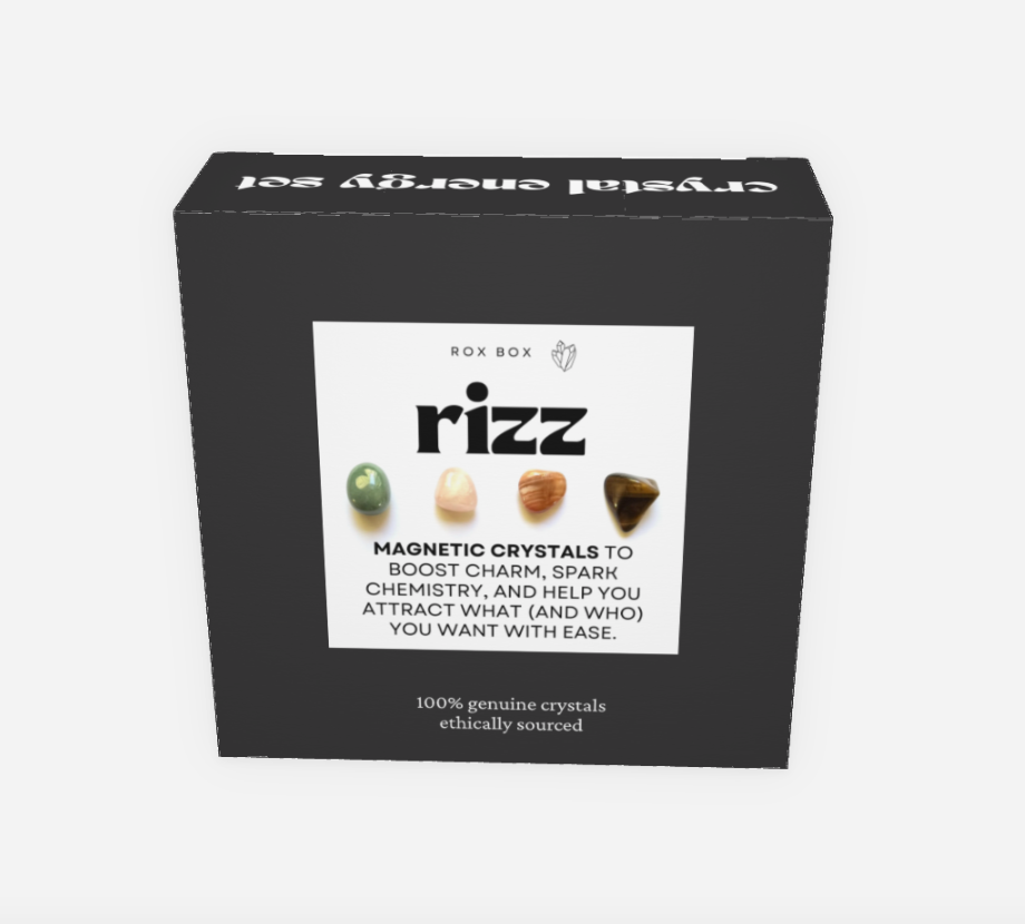 rizz - crystals for magnetic charm - cheeky gift funny gift