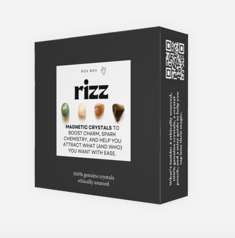 rizz - crystals for magnetic charm - cheeky gift funny gift