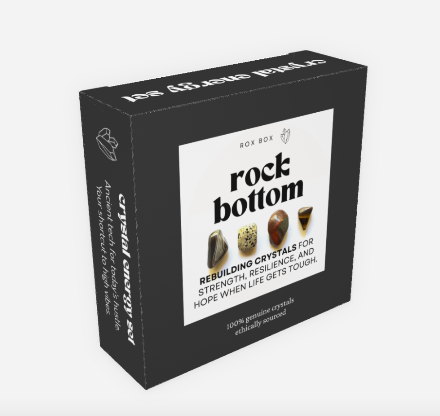 rock bottom - crystals for strength - cheeky gift