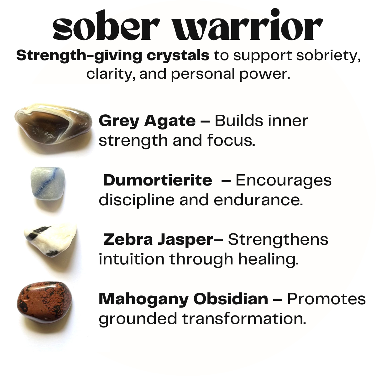 sober warrior - crystals for recovery - cheeky gift encouragement gift