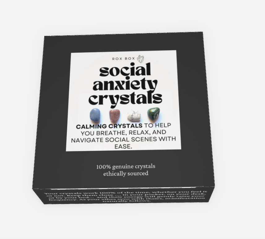 social anxiety crystals - crystals for calm + confidence - wellness gift