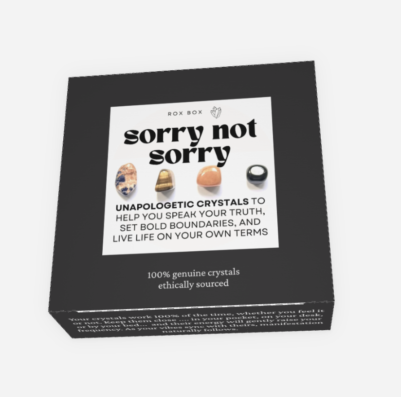 sorry not sorry - crystals set - cheek, trendy, empowerment gift