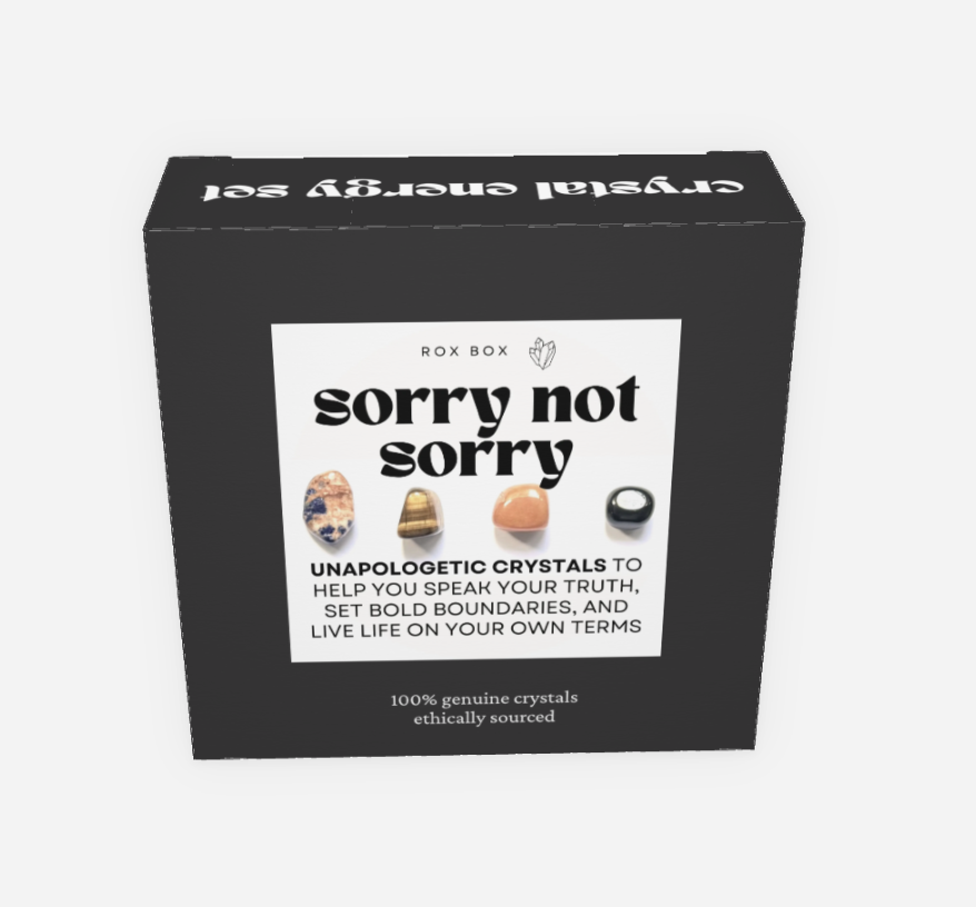 sorry not sorry - crystals set - cheek, trendy, empowerment gift