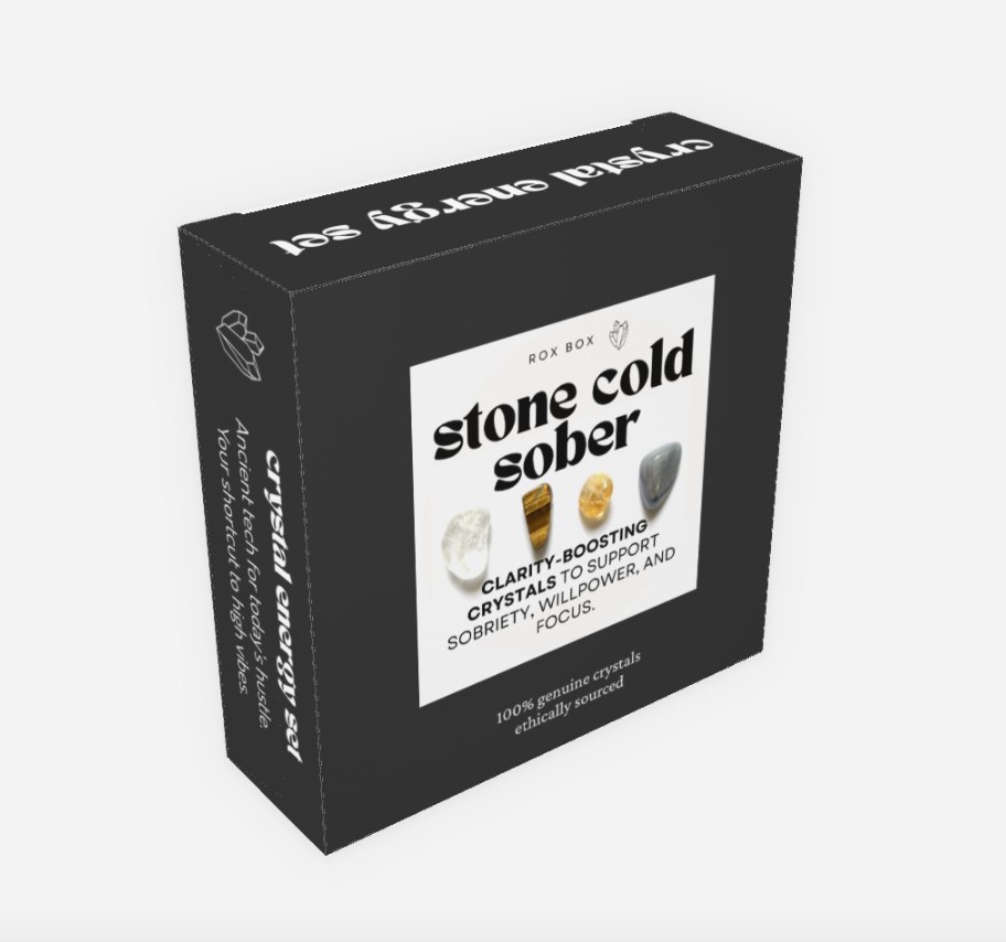 stone cold sober - crystal gift for sobriety - cheeky gift encouragement gift