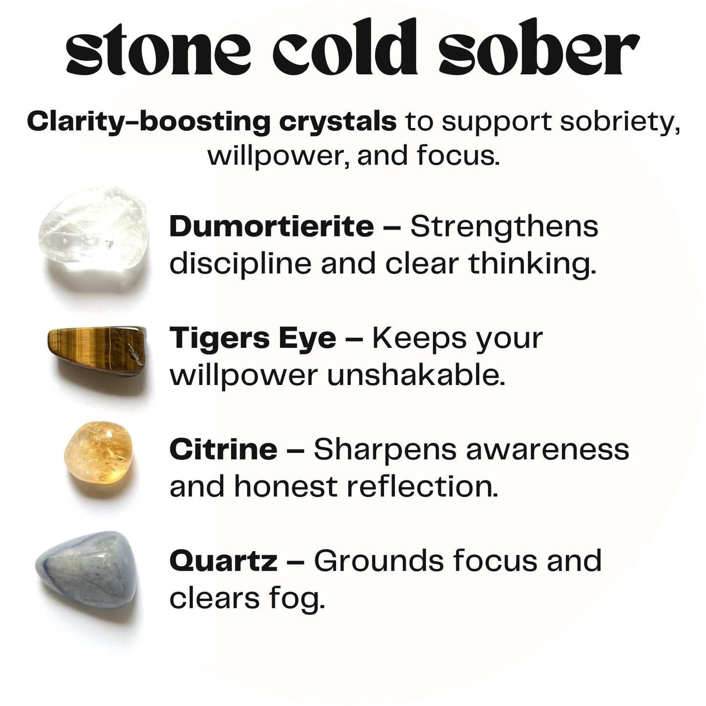 stone cold sober - crystal gift for sobriety - cheeky gift encouragement gift
