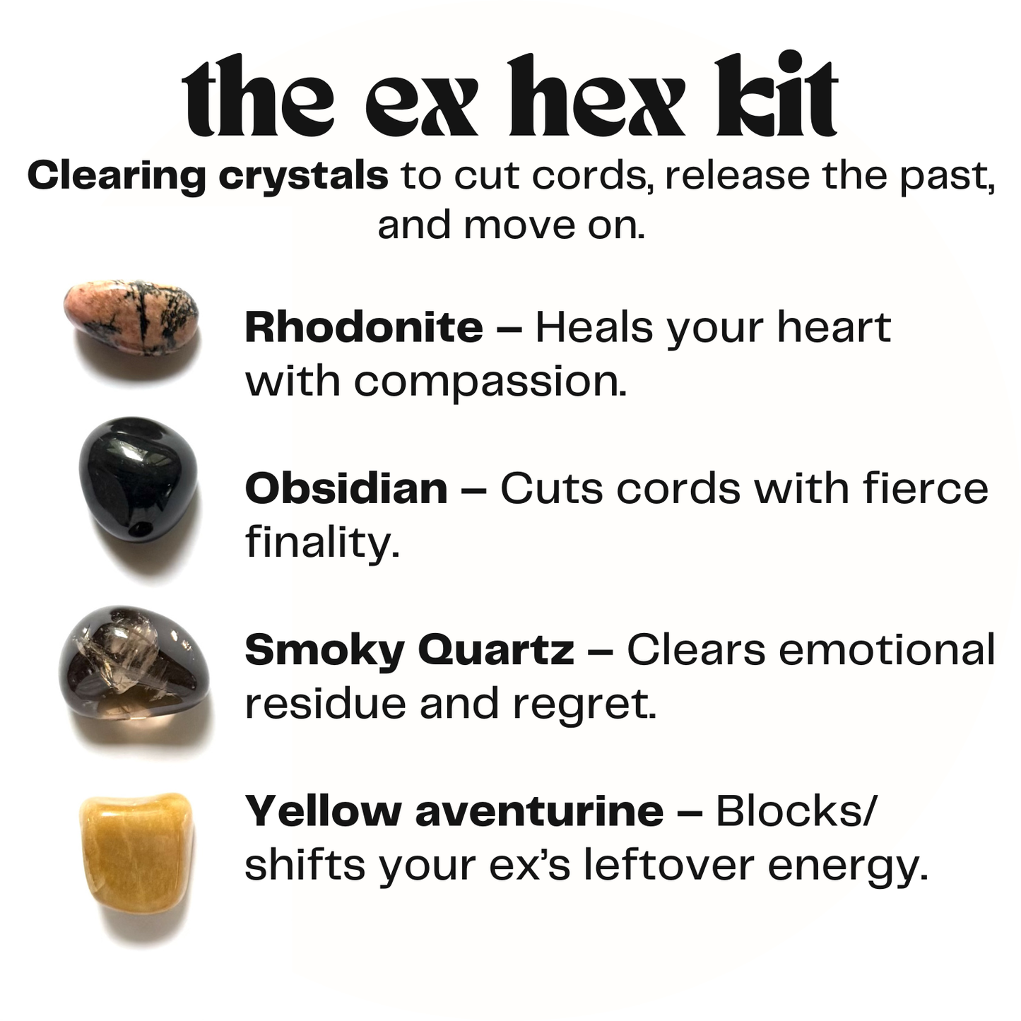 the ex hex kit - crystals for letting go - cheeky gift funny gift