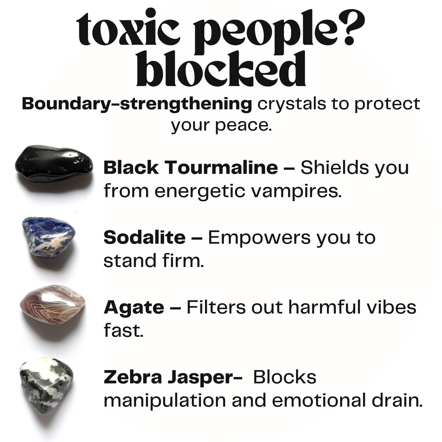 toxic people? blocked - crystals for protection - cheeky gift funny gift