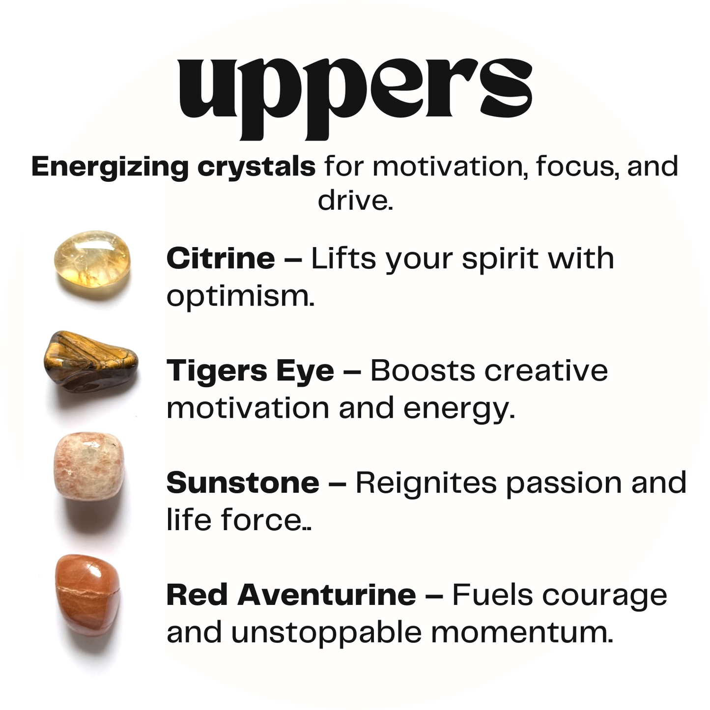 uppers - crystal gift for motivation + focus - cheeky gift funny gift
