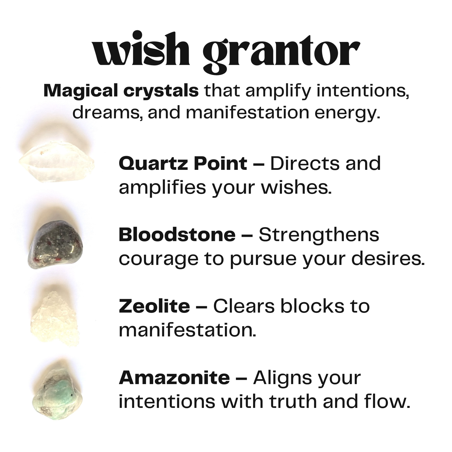 wish grantor - crystals for manifesting - Witchy Gift - cheeky