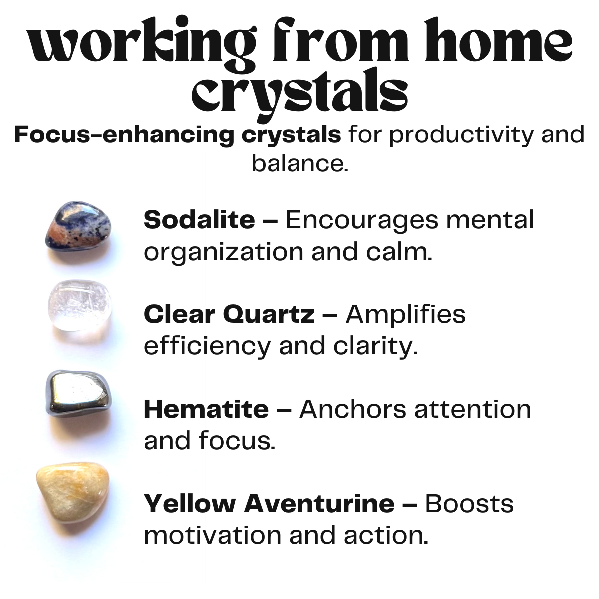 working from home crystals - crystals for focus - fun cheeky gift