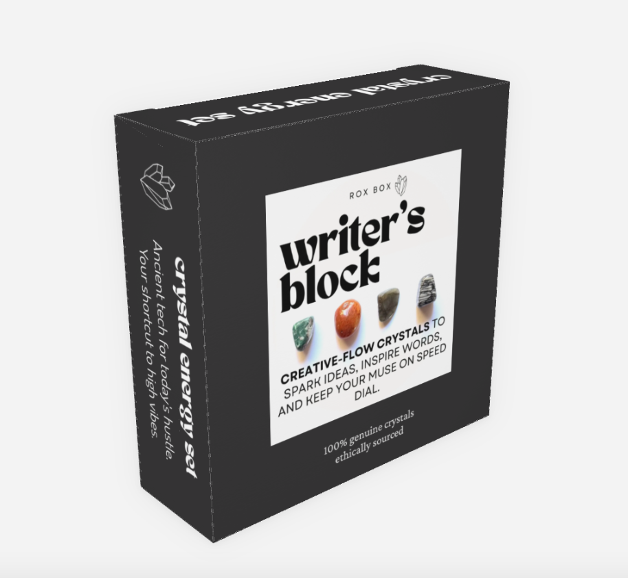 writer’s block - crystals for creative flow - fun cheeky gift