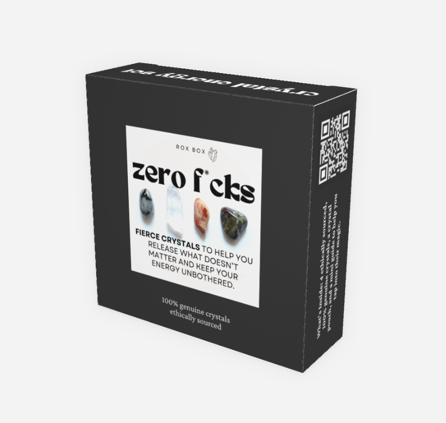 zero f*cks - crystals for letting go - funny cheeky sarcasitc gift