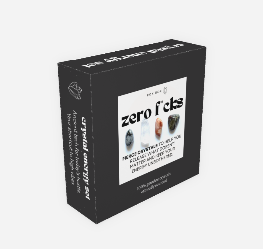 zero f*cks - crystals for letting go - funny cheeky sarcasitc gift