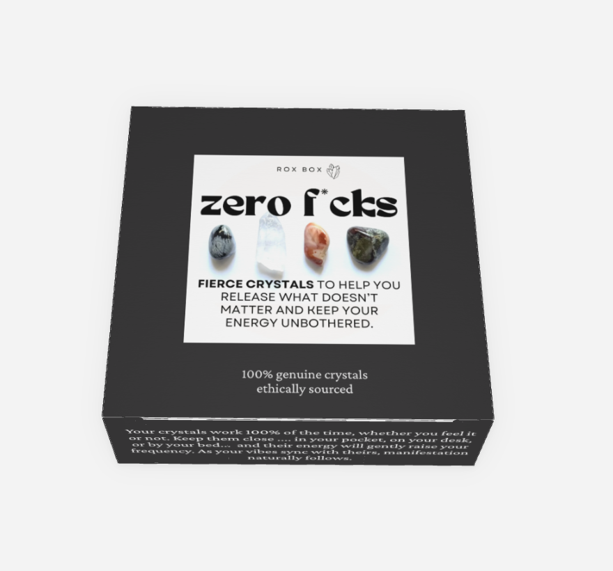 zero f*cks - crystals for letting go - funny cheeky sarcasitc gift